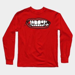 Vampire Mouth with Drops of Blood Long Sleeve T-Shirt